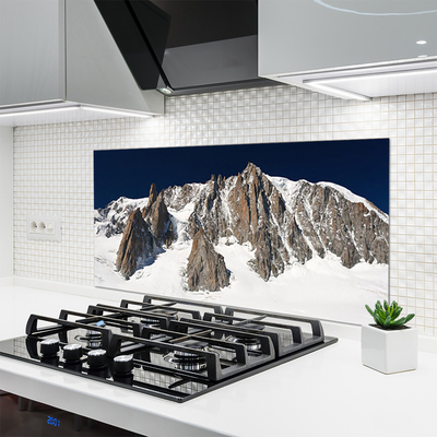 Kitchen Splashback Mountain snow landscape white grey