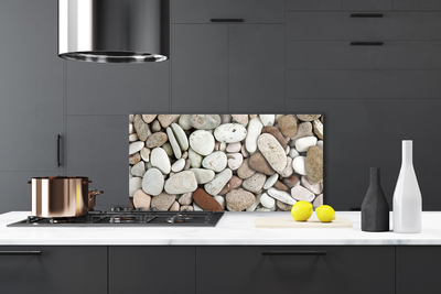 Kitchen Splashback Stones art white grey brown