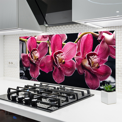 Kitchen Splashback Flowers floral red