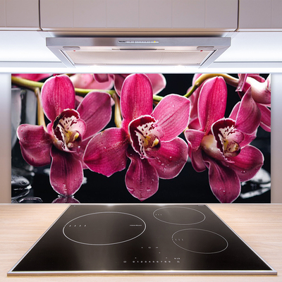 Kitchen Splashback Flowers floral red