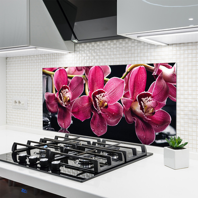 Kitchen Splashback Flowers floral red