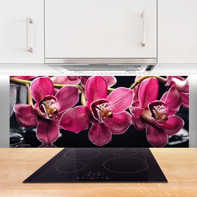 Kitchen Splashback Flowers floral red