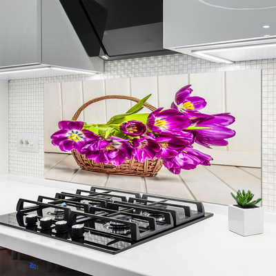 Kitchen Splashback Flowers floral pink