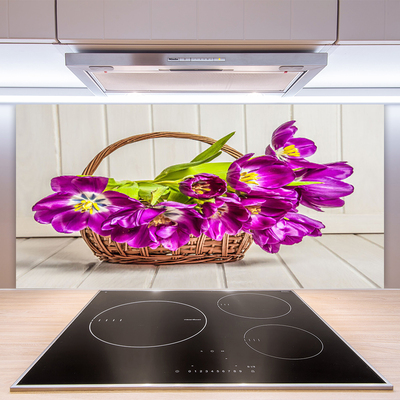 Kitchen Splashback Flowers floral pink