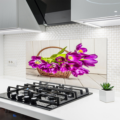 Kitchen Splashback Flowers floral pink