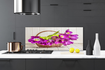 Kitchen Splashback Flowers floral pink