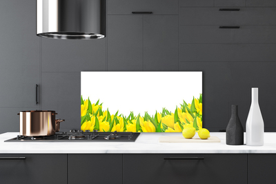 Kitchen Splashback Flowers floral yellow