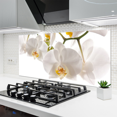 Kitchen Splashback Flowers floral white