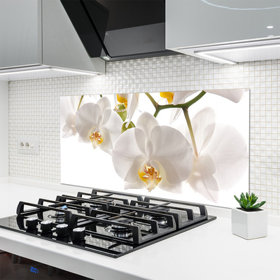 Kitchen Splashback Flowers floral white