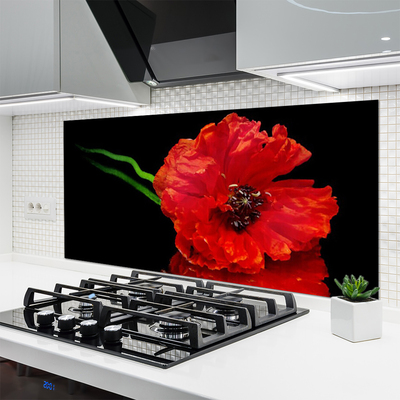 Kitchen Splashback Flower floral red