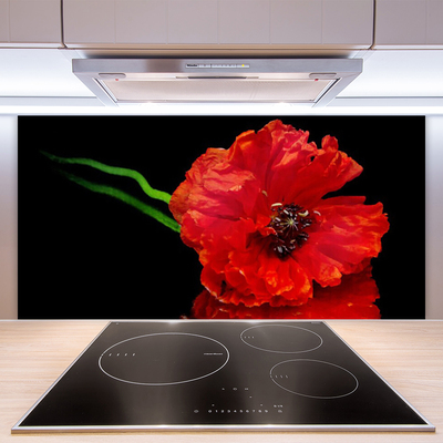 Kitchen Splashback Flower floral red