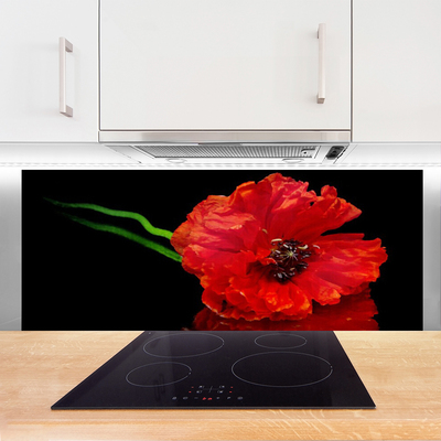 Kitchen Splashback Flower floral red