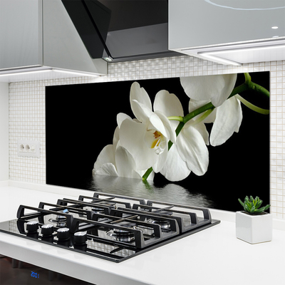 Kitchen Splashback Flowers floral white