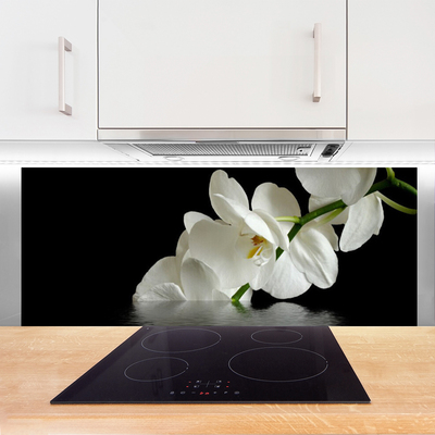 Kitchen Splashback Flowers floral white