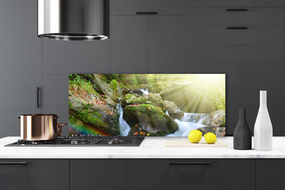 Kitchen Splashback Sun waterfall rainbow nature multi