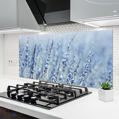 Kitchen Splashback Flowers floral purple