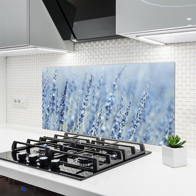 Kitchen Splashback Flowers floral purple