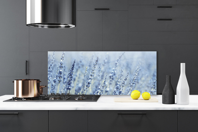 Kitchen Splashback Flowers floral purple