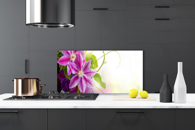 Kitchen Splashback Flowers floral pink