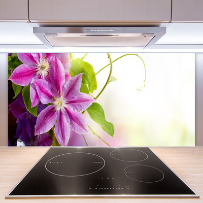 Kitchen Splashback Flowers floral pink