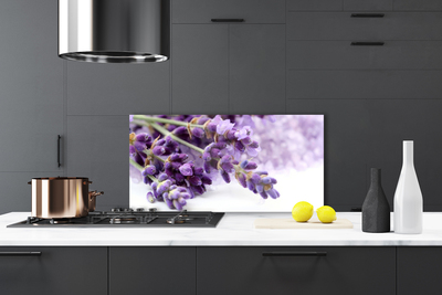 Kitchen Splashback Flowers floral purple