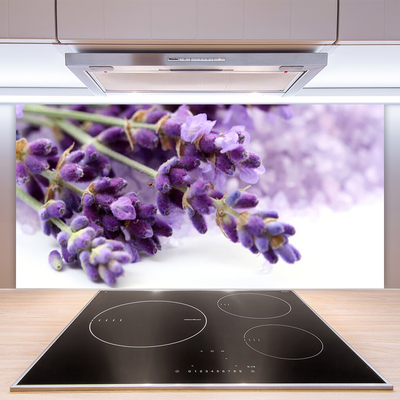 Kitchen Splashback Flowers floral purple