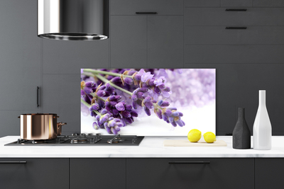 Kitchen Splashback Flowers floral purple