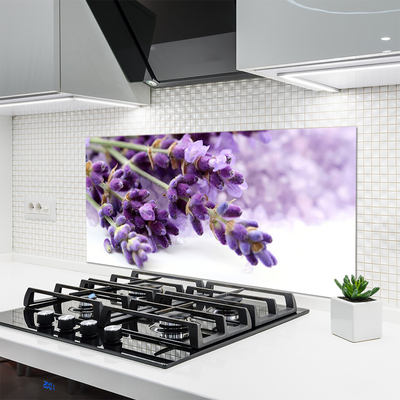 Kitchen Splashback Flowers floral purple