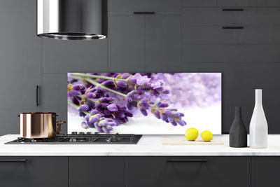 Kitchen Splashback Flowers floral purple