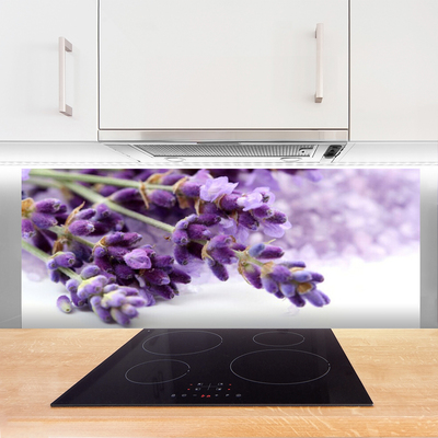 Kitchen Splashback Flowers floral purple