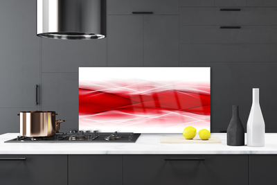 Kitchen Splashback Abstract art red orange white