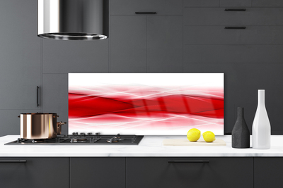 Kitchen Splashback Abstract art red orange white
