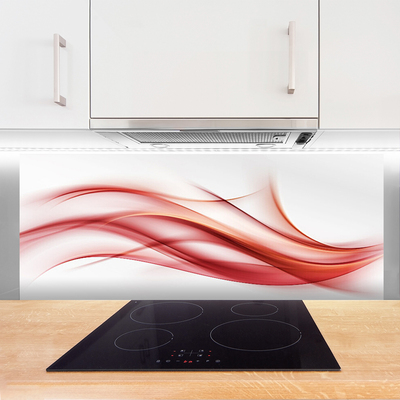 Kitchen Splashback Abstract art orange white