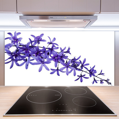 Kitchen Splashback Flowers floral purple