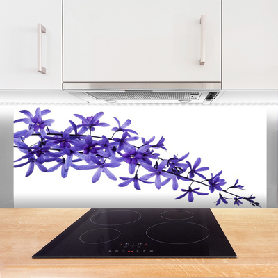 Kitchen Splashback Flowers floral purple