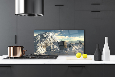 Kitchen Splashback Mountains landscape grey white