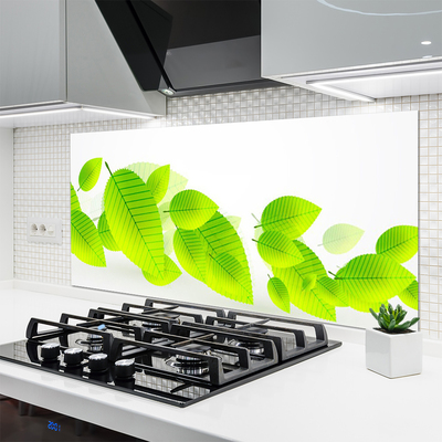 Kitchen Splashback Leaves floral green