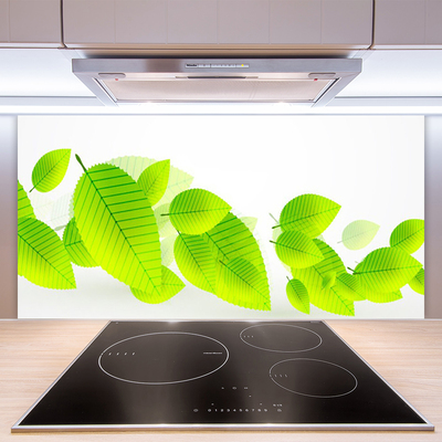 Kitchen Splashback Leaves floral green