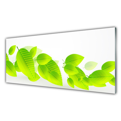 Kitchen Splashback Leaves floral green