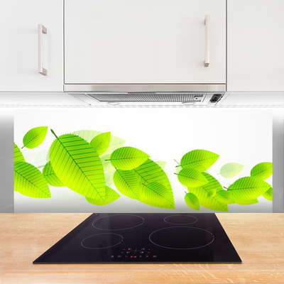 Kitchen Splashback Leaves floral green