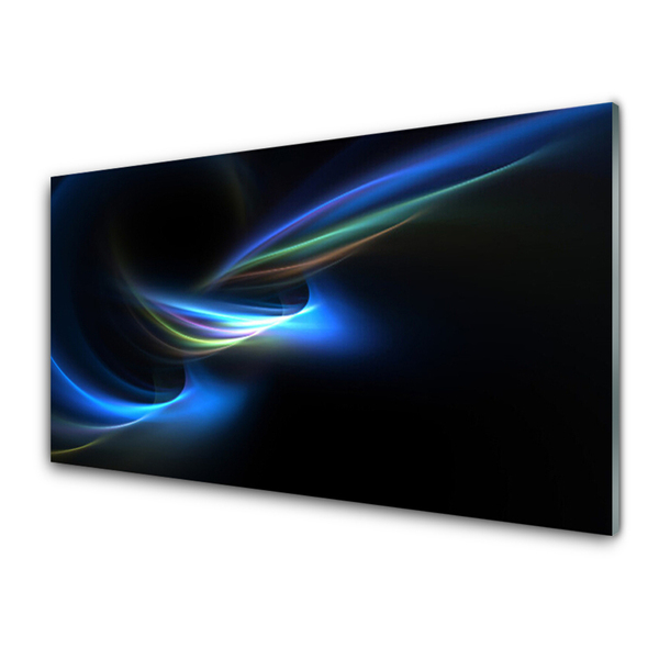 Kitchen Splashback Abstraction art black blue