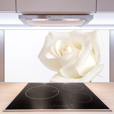 Kitchen Splashback Rose floral white