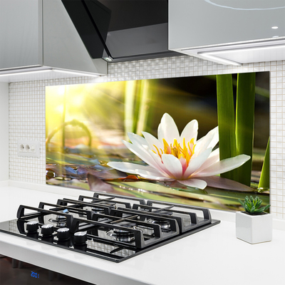 Kitchen Splashback Flower floral white