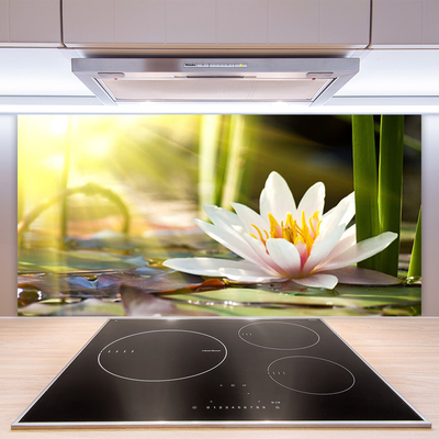 Kitchen Splashback Flower floral white