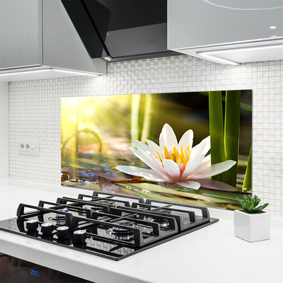 Kitchen Splashback Flower floral white