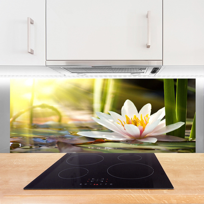 Kitchen Splashback Flower floral white