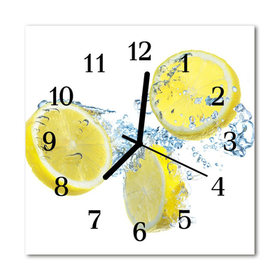 Glass Kitchen Clock Lemons kitchen yellow