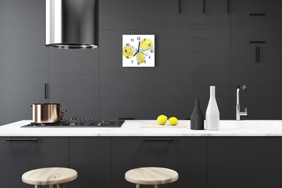 Glass Kitchen Clock Lemons kitchen yellow