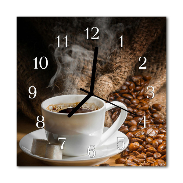 Glass Kitchen Clock Coffee Kitchen Brown