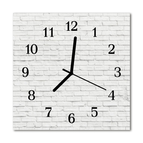 Glass Kitchen Clock Brick wall architecture white